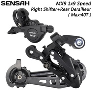 SENSAH MX9 1X9 Speed Derailleurs Trigger Groupset 9s 9v Right Shifter Lever Rear Derailleur for 32T/
