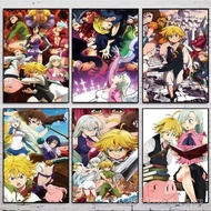 The S-Seven D-Deadly S-Sins Poster Gallery Prints Self Adhesive  Home Decor Decoration Wall Decals L