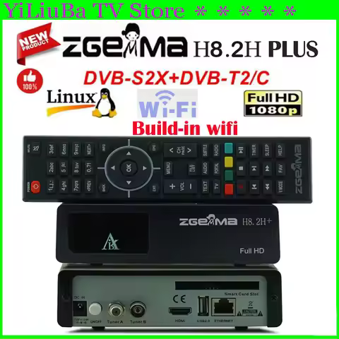 [Genuine]2025Newest Zgemma H8.2H+ Linux Enigma2 Receptor Build-in wifi DVB-S2X+DVB-T2/C H2.65 1080P 