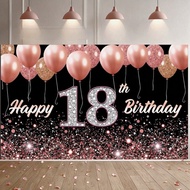 Happy 18th Birthday Decorations For Girls Boys, 18th Birthday Banner Backdrop 18 Years Old Birthday 