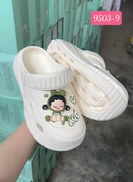 [9503-9] Dép Sục Cross Nữ Đế Bánh Mì Cao 5p Kèm Sticker Bé Gái Cute EVA Siêu Nhẹ Thoáng Khí Mẫu Mới😘