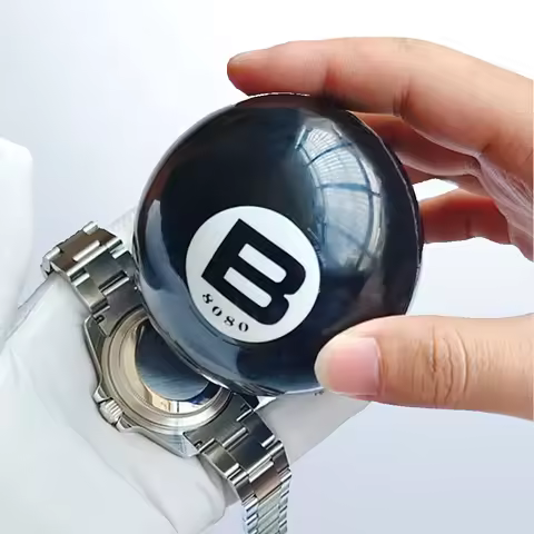 Watch Case Open Ball Durable 6.5cm Black 8088 Rubber Safe Reliable Portable Watchmaker Watch Rotatin