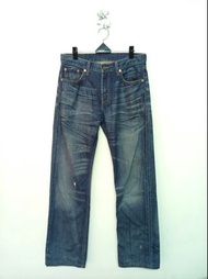 31腰 Levi's 523 藍色刷紋 直筒牛仔褲