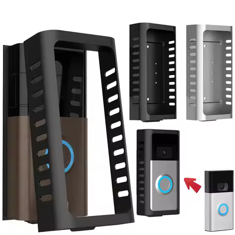 Metal Doorbell Cover Bracket Stainless Steel Anti-Theft Door Mount Easy Installation Doorbell Bracke