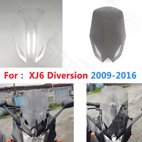 For Yamaha XJ6D XJ6 XJ 6 Diversion 2009-2016 Windscreen Windshield Wind Deflectors Front Glass Black