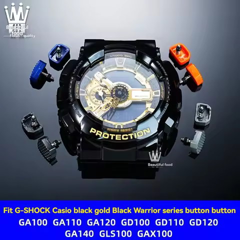 For Casio G-SHOCK series black gold watch GA-100 \ 110 \ 120 GD-100 \ 110 Black Warrior button dial 