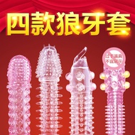 Premium crystal sleeve spike dotted sarung condom reusable beaded protruding duri ring man enlarge e