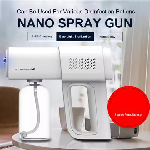380ML Electric Nano Blue Light Steam Spray K5 Wireless Fogging Disinfection Sprayer Gun Type-C Atomi