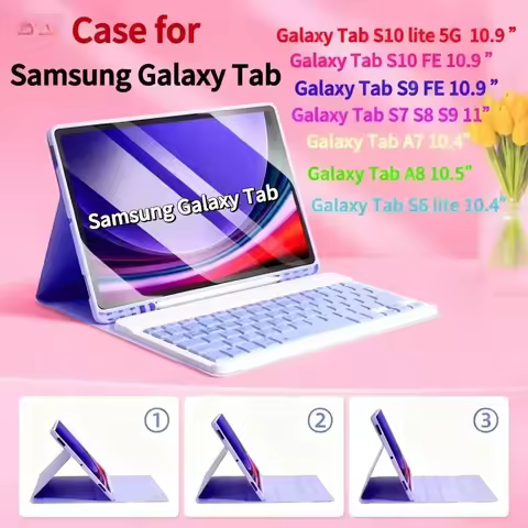 Case For samsung tab Keyboard S6 lite 10.4" S7 /S8/S911" S9FE 10.9" S10FE 1O.9" S10 lite 10.9" A8 10