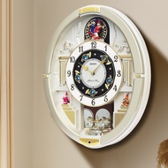 AT/💛SEIKO Japanese Seiko Clock European Pocket Watch12First Music Play Music Hotel Villa Living Room Hanging Wall Wall C