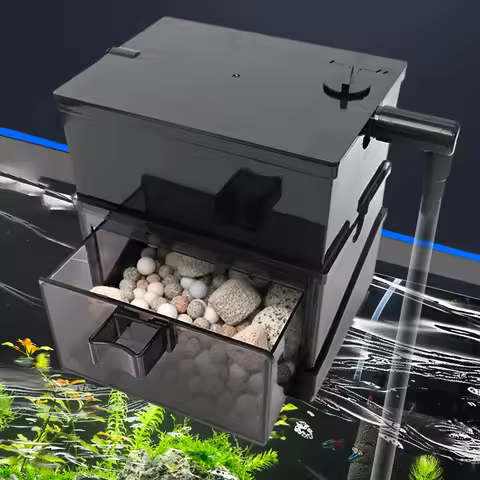 1 Set Hanging Aquarium Filter Box Multi Layer Small Fish Tank Filter Overflow Box Water Purification
