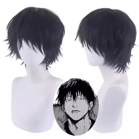 Anime Jujutsu Kaisen Toji Fushiguro Cosplay Wig Short Black Heat Resistant Synthetic Hair Wigs