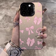 Casing iPhone 11 13 14 15 16 Pro Max Pink bow premium sense  Case For iPhone 13PM,16PM,15PM,14PM,12P