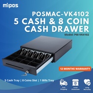 Cash Drawer POSMAC Heavy Duty / 5 Bills 8 Coins Cashier Drawer / POS Cash Register / Cash Drawer Box