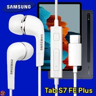 หูฟัง สมอลทอล์คแท้ Type-C Samsung Galaxy Tab S7 FE Plus เสียงดี เบสหนัก In Ear เล่นเพลง หยุด เลื่อนเพลง ปรับระดับเสียง รับ/วางสาย ลูกยาง อินเอียร์