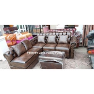 SOFA  L KANCING TERLARIS BAHAN KAIN OSCAR / WOSH KALEB + MEJA PROMO/TRINITYJAYAFURNITURE Sofa Sudut 