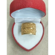 5 gram light gold double water rope ring
