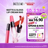 [New] DAZZLE ME 2 In 1 Matte & Gloss Lip Cream Duo No Transfer Lip Cream+Lip serum  (1.5g + 1.3g) Kr