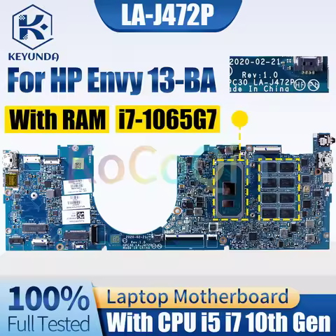 LA-J472P For HP Envy 13-BA Notebook Mainboard i5-1035G1 i7-1065G7 With RAM L94591-601 L94589-601 Lap