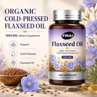 FMAI Flaxseed Oil 1200mg Softgels with 720mg ALA, Omega 3 6 9, Supplement for Heart Health - Made wi
