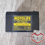 Motolite Om12-12 Rechargeable Battery 12V 12Ah Vae Regulated Lead Acid (Vrla) For Ups, Solar, Toy C