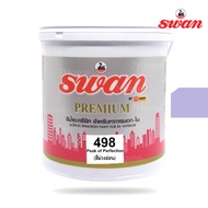 SWAN สีน้ำอะคริลิค รหัสสี #498 สีม่วงอ่อน ใช้เป็นสีทาบ้าน สีทาอาคาร สำหรับทาภายนอกเเละภายใน ลดความร้อนสะท้อน UV  เนื้อสีสวยงาม ขนาด 5 กก.