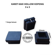 Karet Kaki Hollow 3x3 Kopong Karet Kaki Meja Kursi Rak Besi Hollow