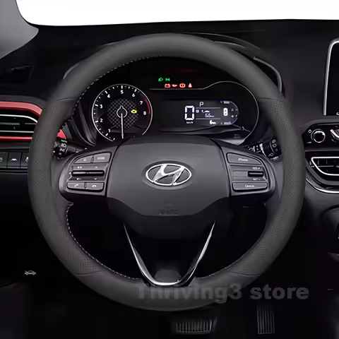Leather Car Steering Wheel Cover For Hyundai HB20 HB20S HB20X Sport 2013-2022 Auto Steering Wheel Hy