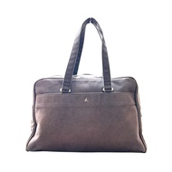 Pre-loved faded grey agnes b. voyage top handle ovenight boston canvas bag (with flaws)
