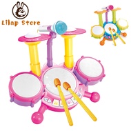 fast delivery Kids Drum Set For Toddler Musical Toys With Microphone Drum Sticks Musical Instruments Playset For Boys Girls Gifts