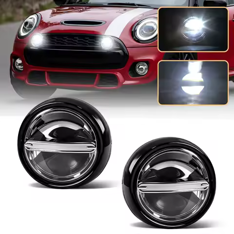 Sliver/Black Housing LED Rally Driving Light Front Bumper Grille For BMW MINI Cooper F55 F56 R55 R56
