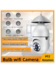 Wifi 攝影機 E27 燈泡高清高清智慧無線夜視攝影機雙光源全彩燈泡攝影機適用於家庭辦公室監視器