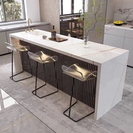 （Ready stock）Simple and Light Luxury Marble Balcony Living Room Bar Partition Home Zhongdao Kitchen Island Dining Table Integrated Kitchen Open