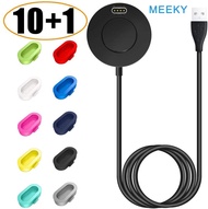 MEEKY Compatible Garmin Vivoactive 3/Fenix 6/6S/6X Charger Cable with Port Protector,3.3 Ft USB Charging Cable Dock + Silicone Dust Plugs for Garmin Fenix 5 5S 5X/Forerunner 945 935/Garmin Instinct