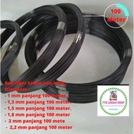 Jeruji fiber 1mm 13mn 15 mm 1.8 mm 2 mm 22 mm panjang 100 meter warna hitam glossy non kulit Ruji f