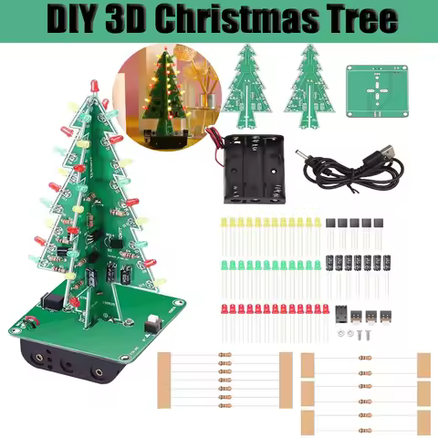 DIY 3D Christmas Tree 3 PCB Flashing Light Christmas Tree Lower Energy Consumption Electronic Exerci
