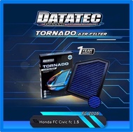 กรองอากาศผ้า Datatec Tornado รุ่น Honda Civic Fc Fk 1.5 Turbo ปี 2015-2020 แผ่นกรองอากาศ ไส้กรองอากาศ กรองอากาศรถยนต์ สามารถล้างนำกลับมาใช้ใหม่ได้