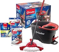 O-Cedar EasyWring Spin Mop &amp; Bucket System +2 Power Refills with Citrus Cleaning PACS (Variety Pack)