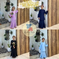 Baju Kurung Raya Moden Budak Perempuan Baby Blue Navy Blue Lilac Purple Hitam Sedondon Family Kids Baby 2023