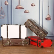 Old-fashioned Wooden Box Distressed Luggage Retro Photography European Clothes Storage Props Suitcas