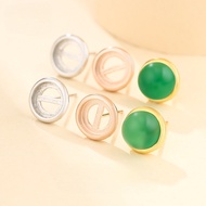 S925 Silver Earring Studs Empty Mount Korean Version DIY Earring Mounts Amber Earring Studs 18K Gold