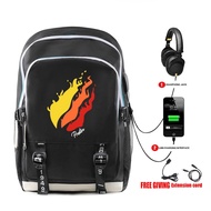 in stock Prestonplayz Printed Backpack Convenient USB Charging Interface Travel Bag Backpack