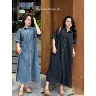 Bigsize jean shirt dress 90-150kg