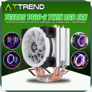 TGEARS?td?T400-2[h$Twin~Kg?Fan*nX?RGB*nn?Desktop*Lc?CPU*Fs?Cooler)K>for Intel AMD AM4 | 2x 120mm Fa