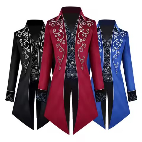 Medieval Tuxedo Steampunk Vintage Victorian Long Sleeve Windbreaker Medieval Vintage Suit Prince Cos