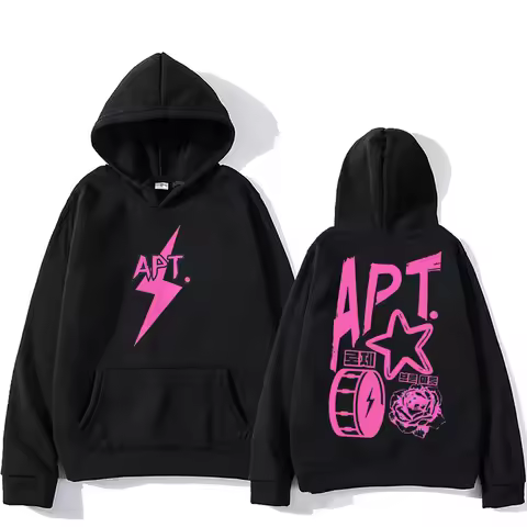 APT New Song Hooded ROSÉ & Bruno Mars O-neck Vintage Sweatshirt Sweatwear Couple Gothic Clothing Su