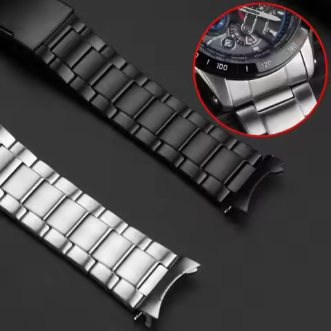 For Casio EDIFICE 5061 Photoelectric Wave Series Solid Stainless Steel Strap Men's Watch band EQW-M1