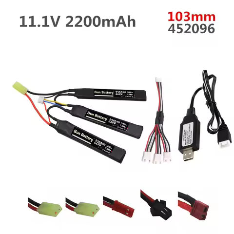 Water Gun Lipo Battery Split connection 11.1V 2200mAh 35C with Tamiya Plug for Airsoft BB Air Pistol