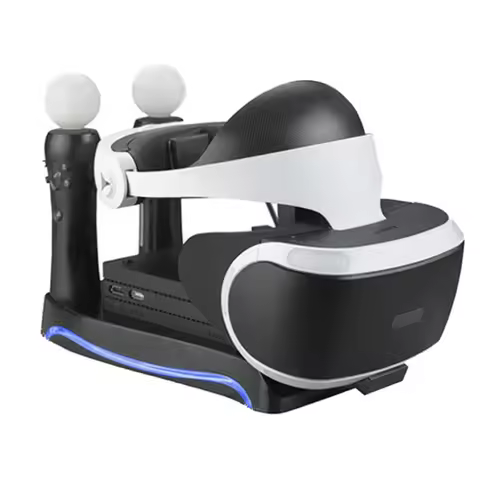 2025 New 4 in1 PS VR 2nd Generation Vertical Stand PS4 VR Glasses Connector Storage Kit