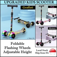 Upgraded 3 Wheels Kids Scooter. 5cm Thick Wheels! Foldable, Adjustable Height, Light up Wheels